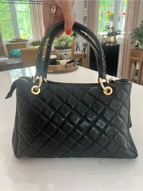 Classic Quilted Black Italian Leather Handbag